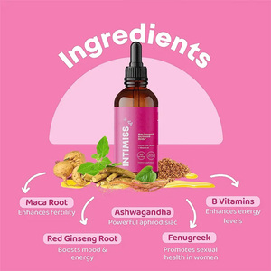 Supplément d'extrait de plantes Gouttes liquides Boisson Femmes Ashwagandha Hormones Multivitamines Supplément d'équilibre - Product Image 3