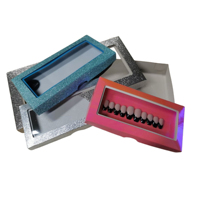 Logo OEM emballage personnalisé presse sur boîtes à ongles clair pvc fenêtre boîte presse sur l'emballage des ongles