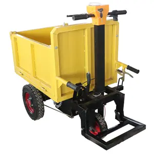 Hand Push 3 Door Transport Vehicle Concrete Vehicle Wheelbarrow Electric Dump Tricycle