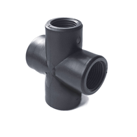 Connecteur de tuyau en plastique PVC PE Joint fileté à 4 voies Croix femelle
