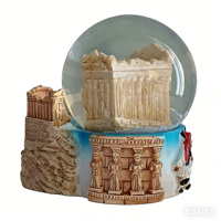 Boule à neige artisanale en résine, Acropole de Athènes, avec inscription « Athènes », pour souvenirs touristiques et décoration intérieure