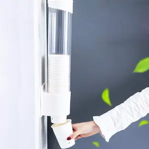 Einweg-Wasserkühler aus Kunststoff ziehen Kunststoff becher halter Wand montierter Getränke-Pappbecher-Spender