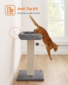 Feandrea Cat Scratcher dengan tempat mewah mebel hewan peliharaan pohon kucing Menara kucing menggaruk <span class=keywords><strong>Post</strong></span> - Product Image 6