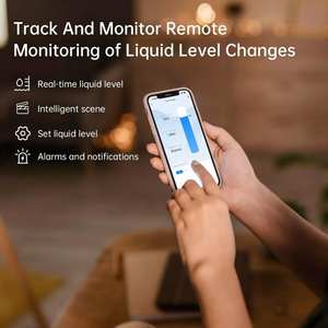 جهاز قياس مستوى الخزانات الذكي بالموجات فوق الصوتية من EPTTECH مع شاشة عرض، يعمل بتقنية Tuya اللاسلكية بتردد 433 ميجاهرتز لإدارة المياه والسوائل الذكية - Product Image 5