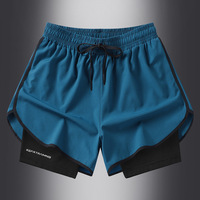 Short de sport pour homme Summer Marathon Track Fitness Running Lined Quick-Dry Ice Silk Training Shorts Longueur trois-quarts