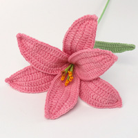 Handgemachte gestrickte Lily Pot Plant Mini Home Decoration Garn gestrickte künstliche Blume für Ostern Abschluss Muttertag