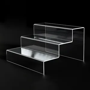 3 Stappen Ladder Acryl Displayfunctie Acryl Riser Plank Verhoogde Laag Heldere Duurzame Cake Display Stand