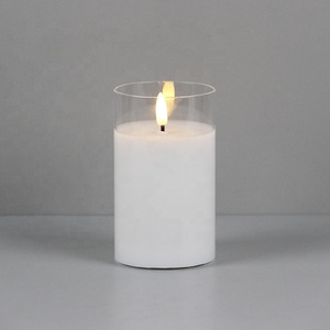 <strong>White</strong> Glass Real Wax Battery Powered Flameless Remote Electric <strong>Candles</strong> for the Wedding Decoration - Product Image 4