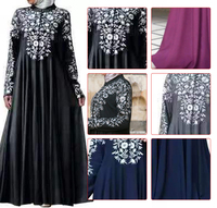 Nouvelle mode de vêtements islamiques brodés meilleure vente Abaya robe musulmane pour femmes robe longue de mousson vêtements islamiques musulmans