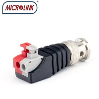 Adaptateur de connecteur BNC mâle à raccord rapide sans soudure pour caméra CCTV, type à pression sur bornier