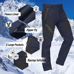 Nouvelle collection <span class=keywords><strong>de</strong></span> pantalons <span class=keywords><strong>de</strong></span> <span class=keywords><strong>ski</strong></span> pour hommes pantalons coupe-vent imperméables à fermeture éclair pantalons softshell pantalons en polaire pour hommes - Product Image 2
