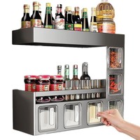 Étagère murale en métal à 3 niveaux pour épices, organisateur moderne de condiments, boîte de rangement pour assaisonnements et bocaux de cuisine, vente en gros