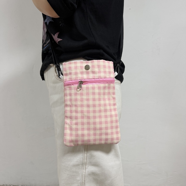 Korean Style Lady Cute Canvas Mini Crossbody Phone Bag Stylish Open Closure Durable Lightweight Polyester Lining Fashion Gift