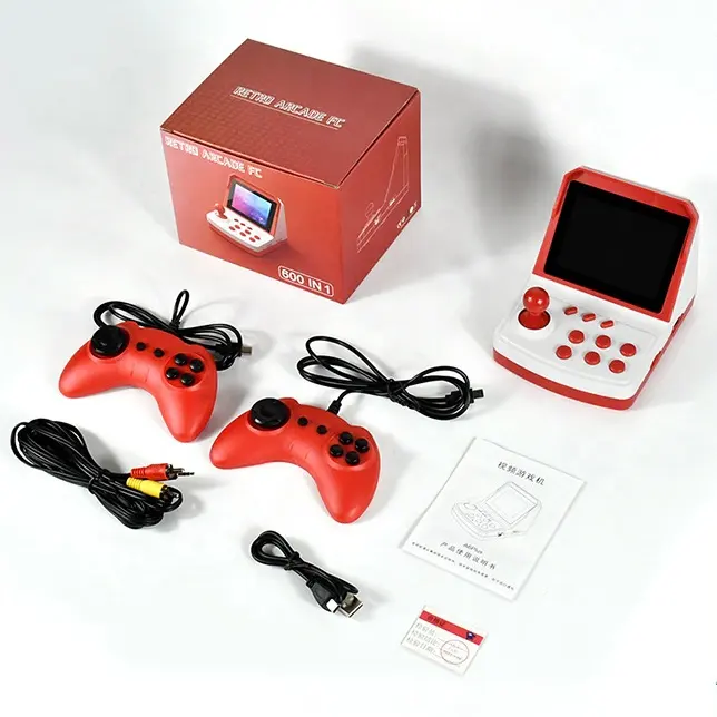 A6 Plus Mini pantalla TFT de 3,5 pulgadas integrada en 600 + juegos Retro reproductor de juegos portátil compatible con jugadores dobles caja de consolas de juegos de batalla