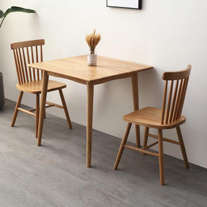 منتصف القرن الحديثة مربع بلوط طبيعي الصلبة خشبية الفضاء توفير طاولة القهوة الطعام المطبخ الجدول - Product Image 3