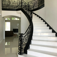 Modernes Schmiedeeisen-Treppengeländer, Handlauf für Wendeltreppe, Geschmiedeter Balkonzaun, Überstreichbar, Einfache Montage, Maßanfertigung