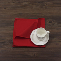 Serviettes de table en coton 100% rouge, lavables, durables, personnalisables, avec ourlet surjeté, pour restaurants et traiteurs, vente en gros