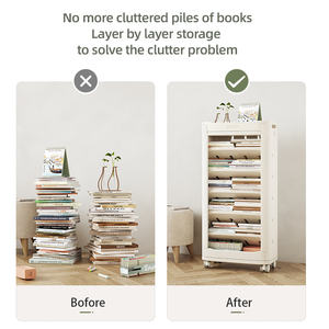 Étagère latérale rotative portable pour jouets d'enfants, armoires pour adolescents, étagères de rangement en plastique pour enfants, boîtes de rangement - Product Image 4