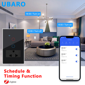 Interruptor Inteligente Zigbee UBARO Universal de 2 Canales y 1 Vía, Panel Táctil de Vidrio ABS IP20, Compatible con Alexa, Google Home y <span class=keywords><strong>Smart</strong></span> Life, Enchufe de <span class=keywords><strong>3</strong></span> Pines - Product Image 5