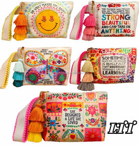 2024 SY eacher của ngày Quà Tặng tái sử dụng vải Dây Kéo bút chì túi bông trang điểm Pouch Túi mỹ phẩm với tùy chỉnh in logo - Product Image 2