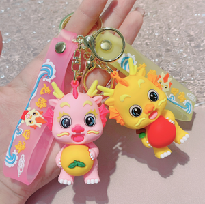 En gros, Pendentif porte-clés Dragon 3D chinois, Breloques mignonnes Dragon bébé style dessin animé, Porte-clés de voiture porte-bonheur, Breloque de sac pour couples - Product Image 2