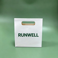 RUNWELL Custom Printed Kraft Eco-Friendly Recyclable Gift Paper Tote Bags Die Cut Handle Reusable Present Packaging Business