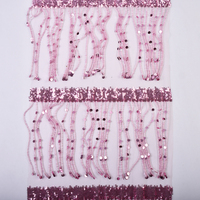 Tissu en dentelle brodée à l'œillet français, respirant, rose, perlé, à sequins, pour robes de mariée et de demoiselles d'honneur, conception personnalisée, vente en gros