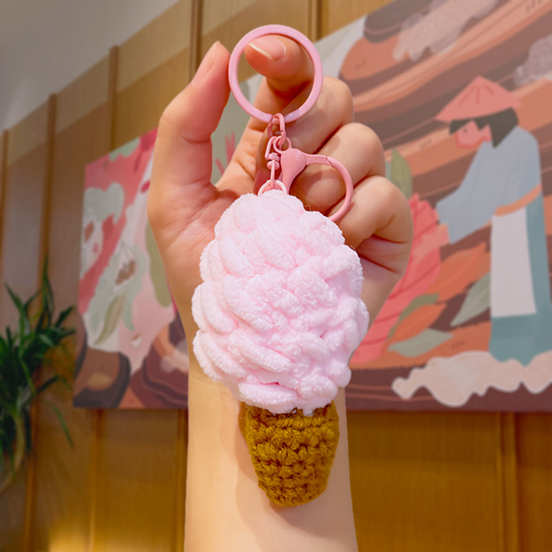Wool weaving ice cream-Pink