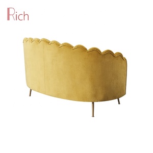Estilo europeo de divano salón moderno canapé amarillo sofá de tela muebles de sofá - Product Image 3