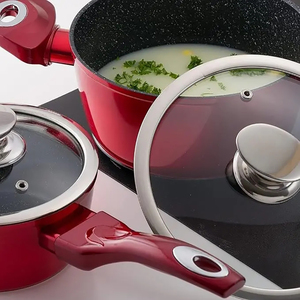 Modern Ceramic Marble Coated Pot Pan Silicone Glass Lids Bakelite Handles Non-Stick Forged Aluminum <b>Cookware</b> <b>Set</b> Gas <b>Induction</b> - Product Image 5
