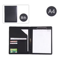 Porte-documents professionnel en similicuir avec impression de logo personnalisé, organiseur, porte-cartes fin, porte-documents A4 avec bloc-notes