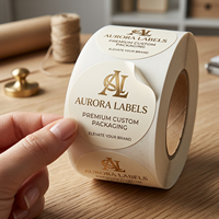 Rouleau d'étiquettes autocollantes personnalisées en feuille d'or, imperméables, en vinyle, impression de logo pour l'emballage de pots et flacons de cosmétiques et de parfums