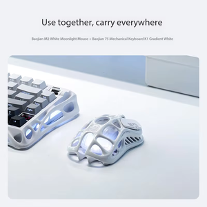 Gravastar M2 Moonlight White Home <b>Mouse</b> Wireless/Wired Gaming <b>Mouse</b> Magnesium Alloy 3395 Chip Long Battery Life - Product Image 6