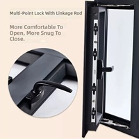 Ventana Abatible de Aluminio con Marco Delgado Moderno Personalizado, con Doble Vidrio Templado Insonorizado para Apartamentos, Dormitorios en Edificios Altos y Exteriores