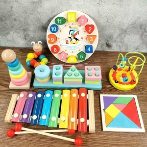 Jouet <span class=keywords><strong>xylophone</strong></span> en bois Montessori pour l'éducation précoce des enfants et ensemble de puzzles de reconnaissance des formes, 11 types - Product Image 6