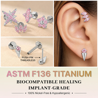Perhiasan tindik tubuh JIAXIN ASTM F136 Titanium Zircon Grade Implant, anting-anting labret stud tanpa ulir, anting-anting helix.