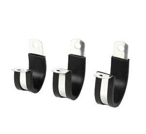 High quality Stainless Steel Metric Inch P Clamp <strong>25mm</strong> 20mm 15mm 12mm Hose <strong>Pipe</strong> <strong>Clips</strong> with Rubber Lined Hose Clamp - Product Image 2