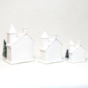 <span class=keywords><strong>Casa</strong></span> de pueblo decorativa con batería, iluminación de porcelana para Navidad - Product Image 3