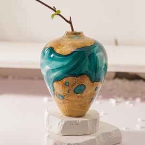 Pots en résine et en bois élégants et fonctionnels pour plantes, adaptés aux succulentes, aux cactus, aux herbes et à la décoration - Product Image 6