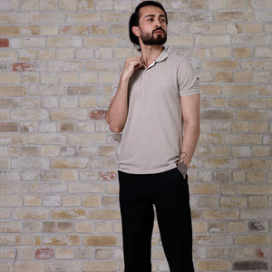 Men Straight Leg Chino Pants Black Classic Casual Cotton <b>Elastic</b> <b>Waist</b> Zipper Detail - Product Image 1