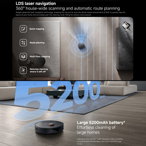 เครื่องดูดฝุ่นหุ่นยนต์รุ่น X20 แรงดูด 8000Pa แบตเตอรี่ 5200mAh ระบบนำทางอัจฉริยะ LDS ไร้สาย กวาดและถูพื้นได้ - Product Image 6