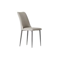 Chaise de salle à manger en métal non pliable, design moderne, minimaliste, en cuir de couleur crème, style luxe léger, pour la maison