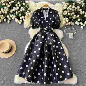 Vestido Maxi Casual Tipo Túnica Romana para Mujer, Manga Corta, Corte Imperio, Encaje Tejido, Ecológico, Lavable, Antiarrugas, Negro - Product Image 2