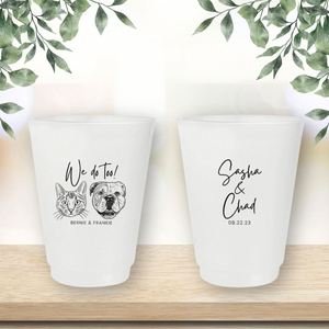Vasos Personalizados para Bar de Recepción de Bodas, Vasos Resistentes a los Golpes, Decoración Moderna para Bodas, Cócteles Exclusivos, Fiesta de Compromiso - Product Image 1