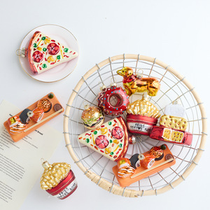 Bestselling <b>Christmas</b> Decoration Colorful <b>Glass</b> Ball Pendant Pizza Fries Donut <b>Christmas</b> <b>Tree</b> Food Hanging <b>Ornament</b> - Product Image 2