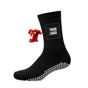 Crew Knitted Antiskid Sports <b>Socks</b> Taiwan Made Nylon Cotton Blend Mid-Calf <b>Grip</b> <b>Socks</b> for Team Sports & Fitness - Product Image 1