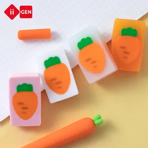 IIGEN gomme a forma di carota gomma da cancellare in pvc per cartoni animati per studenti gomma divertente per bambini gomme da cancellare per cancelleria scolastica