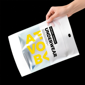 Tùy chỉnh resealable đứng lên Túi Đồ Lót bao bì Zip khóa Mylar túi với cửa sổ rõ ràng - Product Image 1