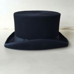 13.5cm Height 100% Wool Felt Lincoln Top <b>Hat</b> Character Style High Quality Black Wholesale Party Business Casual - Product Image 3