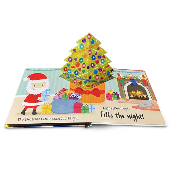 幼児教育のためのクリスマスツリーキッズブック印刷ハードカバーボードブック子供の絵本印刷